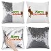Funda de cojín Reversible Lentejuelas Brillantes Letras de Perros de Navidad Estampado Verde Funda de Almohada Decorativa Magic Double Colors Square 40x40cm (Plata)