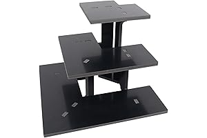 3-Tier Black Corner Tumbler Display Stand for Shops and Events