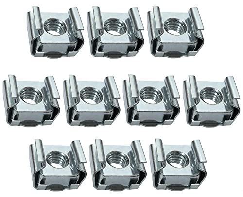 AERZETIX - Juego de 10 tuercas enjauladas cuadradas - M5 - en acero al carbono galvanizado - para chapa - fijación de pared - C49679