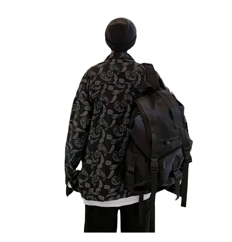 Bandana Paisley Embroidery Men's Denim Jacket Male Streetwear Casual Jeans Coat Oversize Clothes Spring Cowboy2