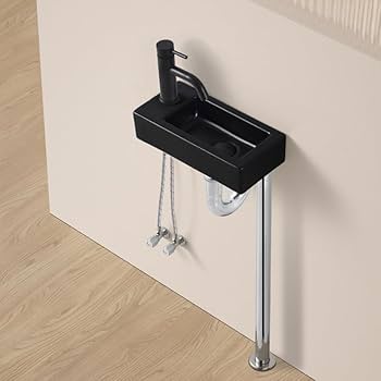 JOMOWN ブラック 手洗いボウル 375×190×95mm Amazon.co.jp: JOMOWN 手洗い器 ブラック 手洗器 壁掛け S