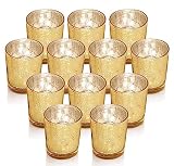 Gold Votive Candle Holders Set of 12 for Wedding Table Centerpiece, Tea Light Candle Holders Decorat