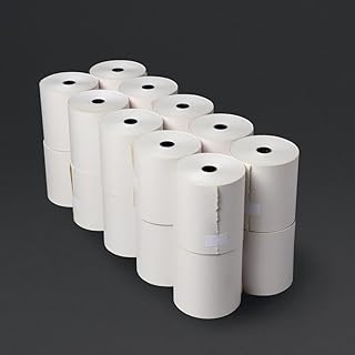 Olympia Rollo de papel no térmico de 2 capas, color blanco y amarillo, 76 x 70 mm (paquete de 20)