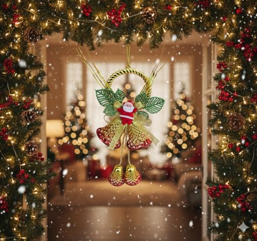 Image of Hanging Bells Decor Christmas Decoration | Items for Home & Office | Festive Hangings, Ornaments | PoPo Toys | Golden