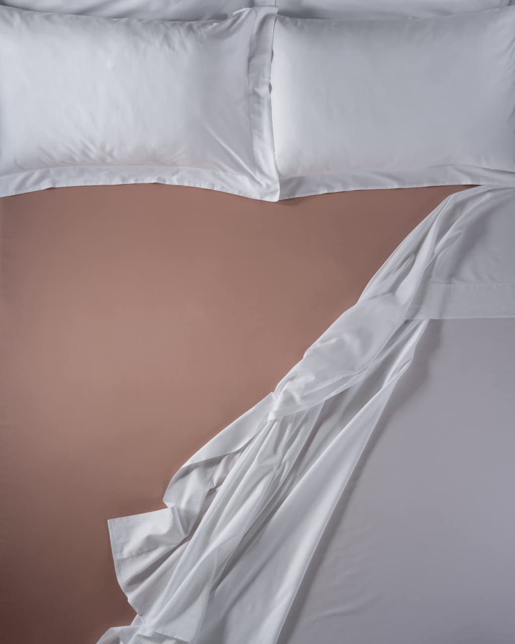 LENZUOLISSIMI - Sábanas de satén de algodón Satinado de 300 Hilos con Esquinas para Cama de Matrimonio Queen 160 x 200 cm Made in Italy - Pesca