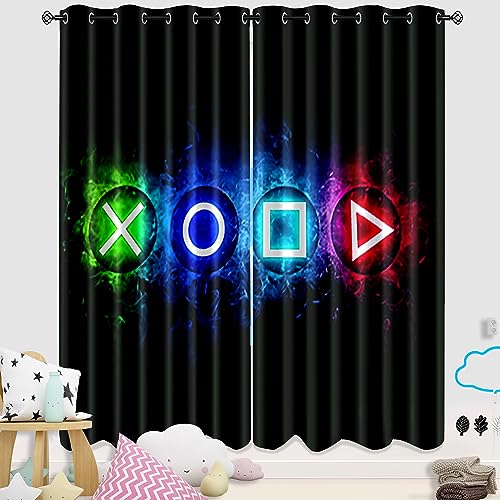 Gaming Window Curtains, Gamer Curtains for Boys Bedroom