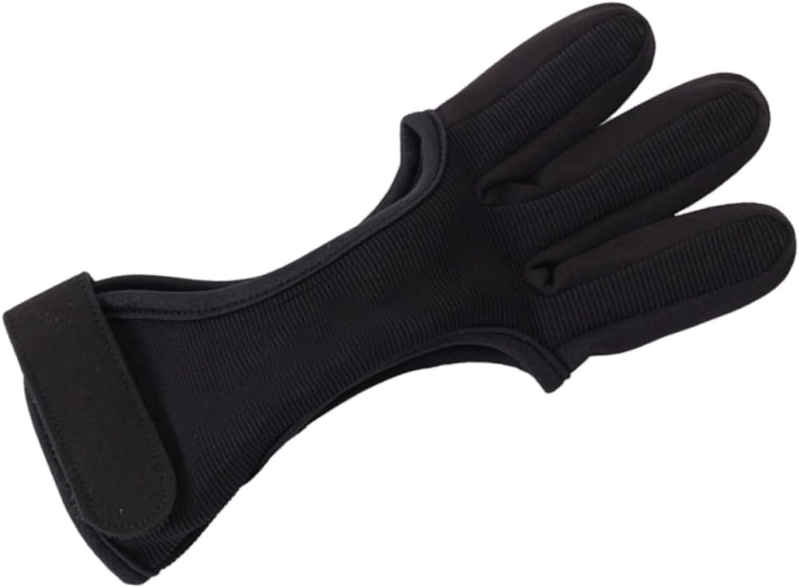 YARNOW 1pc Black Cowhide Archery Three Finger Protective Glove Comfortable Sports Accessory for Enthusiasts XL for Archery Practice and Competition