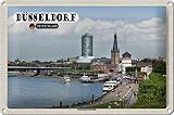 Acabado mate Cartel de chapa de 30 x 20 cm Düsseldorf Alemania con diseño del paseo del río Rin