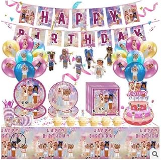 ROBLOX Lego klocki budowlane impreza kubek papierowy talerz nóż i widelec obrus baner dekoracja urodzinowa, wopin-62 sztuki zestaw zastawy stołowej urodzinowy kubek, prezent urodzinowy dla dzieci, dekoracja na przyjęcie.