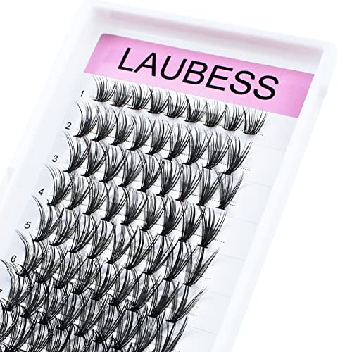 Image of Lash Clusters LAUBESS Individual Lashes Waterproof Eyelash Clusters Mixed Tray Cluster Eyelash Extensions Soft Cluster Lashes for Beginners(20D-D-12)