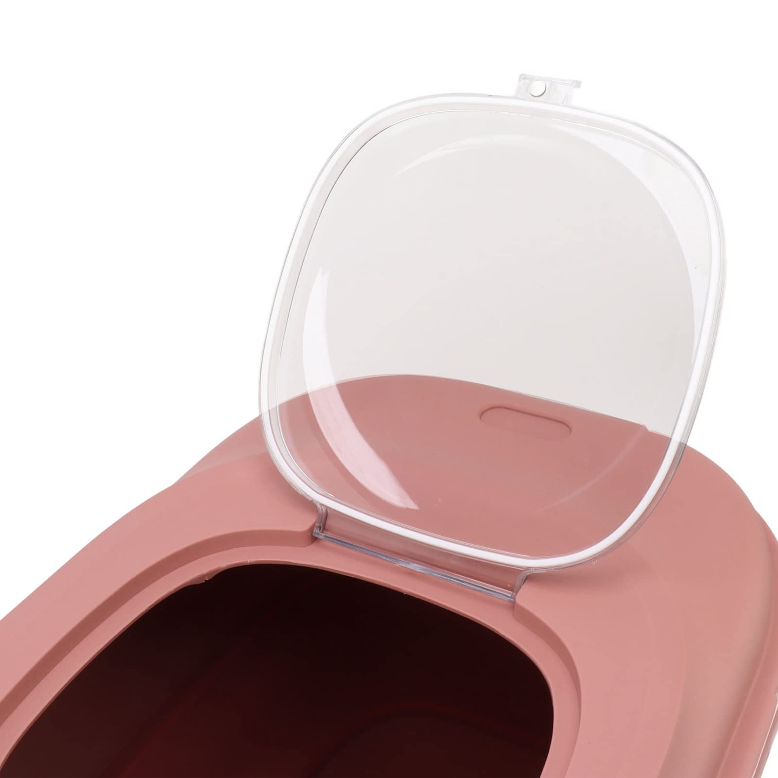 Großer zusammenklappbarer Lebensmittelbehälter für Reis mit Messbecher, rollenden Rädern und faltbarem Design, Pink (Rosa)