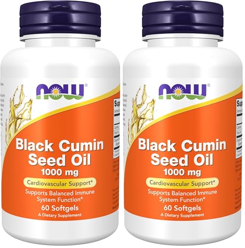 Image of NOW Foods Supplements,Black Cumin Seed Oil,1,000 mg,Cardiovascular Support*,60 Softgels,(Pack of 2)