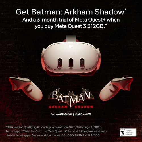 Meta Quest 3 512GB | Thirty Percent Sharper Resolution — 2X Graphical Processing Power — Play Without Wires — Get Batman: Arkham Shadow and a 3-Month Trial of Meta Horizon+ Included - 1