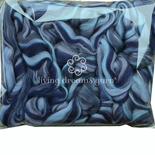 Festival Merino Wool Fiber. Colorful Combed Top Roving For Hand Spinning, Needle Felting, Wet Felting, Soap Making And Dryer Balls. Storm In A Teacup #TOP2