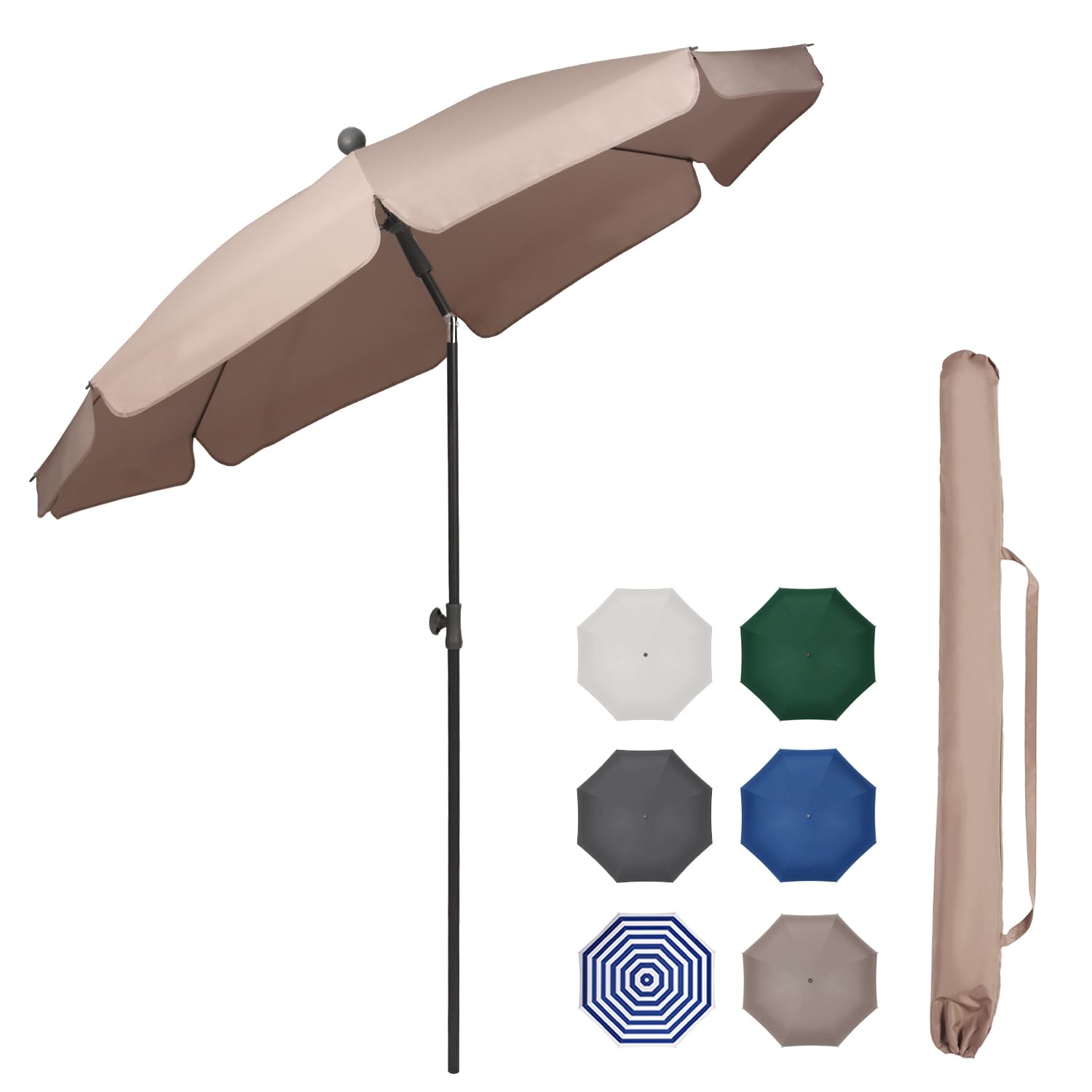 Sekey Sonnenschirm Balkon 200cm mit Schutzhülle Sonnenschirm Strand für Balkon Garten & Terrasse Neigungswinkel und Höhe verstellbar UV-Schutz bis UPF 50+ Sonnenschutz