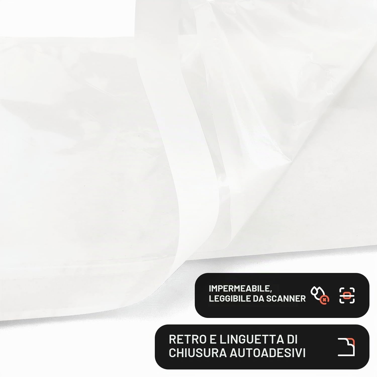 Netuno busta porta documenti autoadesiva C5 24x18,1 cm trasparente per spedizioni
