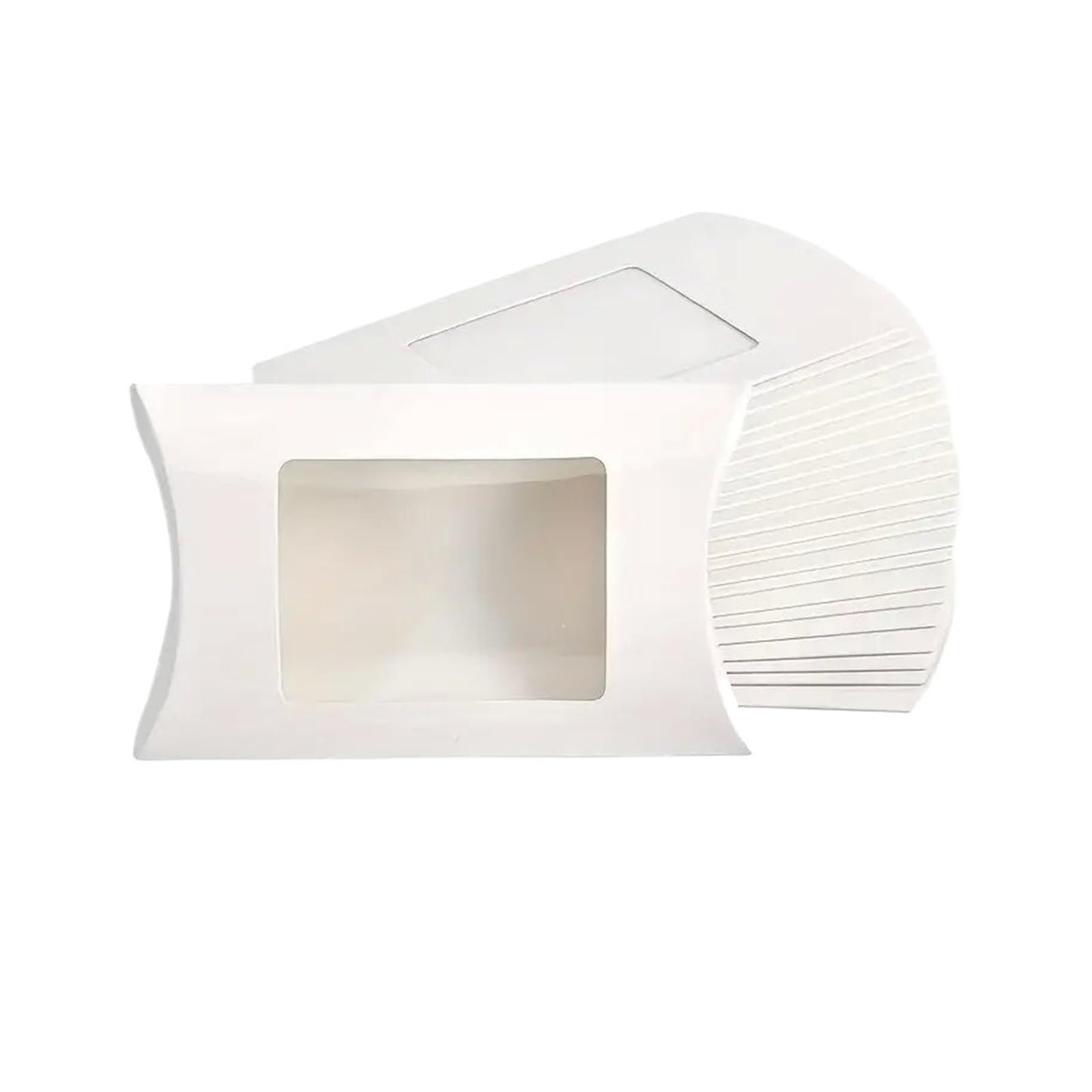 Luysgbxr Color12 Cake Box 50Pcs Pillow Shape Candy Box With Window Wedding Kraft Paper Cookie Packaging Boxes Birthday Party Supplies