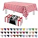 Red Gingham Checkered 12 Pack Premium Disposable Plastic Picnic Tablecloth 54 Inch. x 108 Inch. Rectangle Table Cover By Grandipity