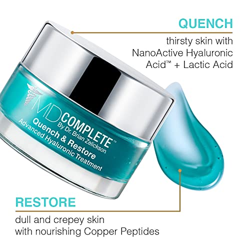 Md Complete Quench & Restore Advanced Hyaluronic Acid Treatment For Plumping And Firming On Face, Hands And Body With Hyaluronic Acid, Peptides, Niacinamide And Lactic Acid Lavender Scent 1.0 Fl. Oz #TOP2