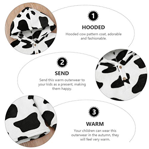 KESYOO Casaco Infantil Com Capuz Com Estampa de Vaca Roupas Quentes de Pelúcia Casaco Macio de Manga