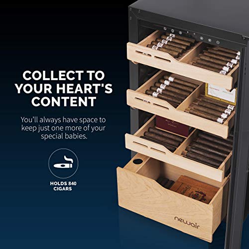 image for NewAir 840 Count Electronic Cigar Cooler and Humidor in Black, 4.13 cu