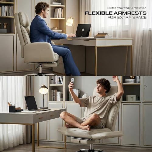 Image of DROGO Emperium Pro Ergonomic Office Chair for Work from Home 400LBS | Computer Chair for Study with High Back,Cushion Seat,Armrest, Head & Lumbar Support | Gaming Chair with Footrest & Recline(Beige)
