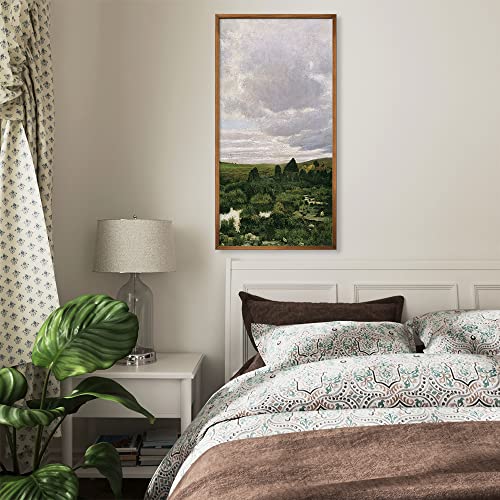 Unframed Rolled Nature Vertical Wall Art Canvas - Long Narrow Vertical Posters - Oblong Skinny Artwork Wall Decor Living Room - 12X24 Vertical Wall Pictures - Farmhouse French Country Landscape Oil #TOP4