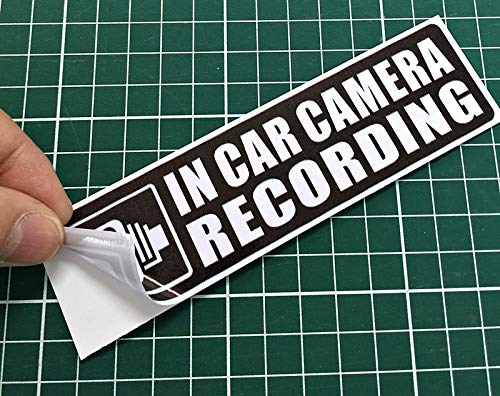 (4 Pack) 5.3\"x1.35\" - in Car Camera Recording - Vehicle Car Truck Video Dash Cam On Board Bumper Window Safety Security Caution Warning Adhesive Vinyl Decal Label Sticker
