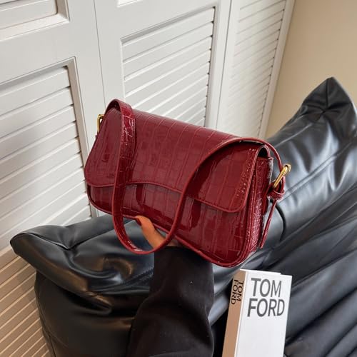 Image of Shoulder Bag for Women Trendy Purse PU Leather Hobo Handbags Clutch Saddle Bag with 2 Removable Stra