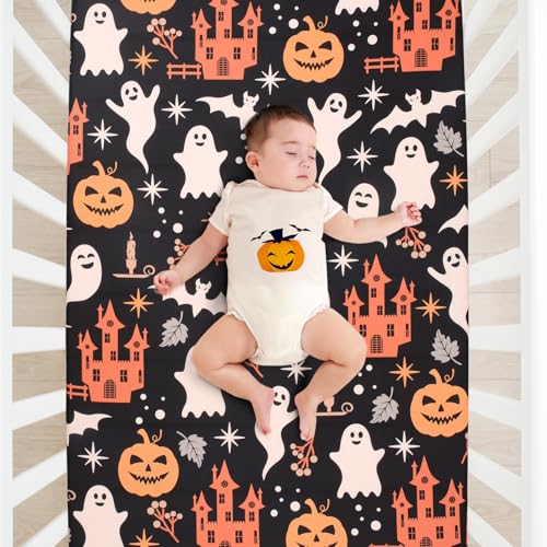 Mejores precios y opiniones de Sabanas fantasma los más recomendados. 22 JISEN - Sábana bajera ajustable para cuna de Halloween con fantasmas para niños y niñas, funda de colchón para cuna estándar y colchón para niños pequeños, suave y...