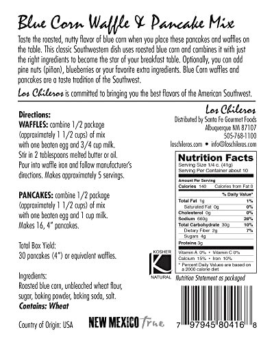 Los Chileros Blue Corn Pancake and Waffle Mix, 16 Ounce - Thumbnail 2