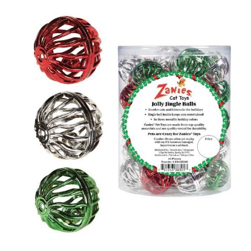 45-Piece Jolly Jingle Canister of Fun Balls for Your Pet's Enjoyment