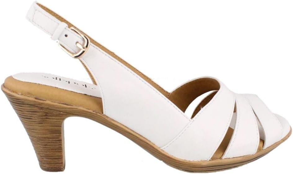 Comfortiva® Neima - Soft Spots Sandals for Women – Smooth Lining – Slingback Strap – Hand-Painted Sleek Heels White Velvet Sheep Nappa 10 N (AA)