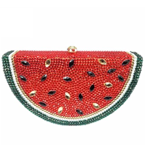 Image of RomanticDesign Cute Watermelon Rhinestone Evening Clutch for Women Glitter Crystal Purse Party Cocktail Banquet Handbag