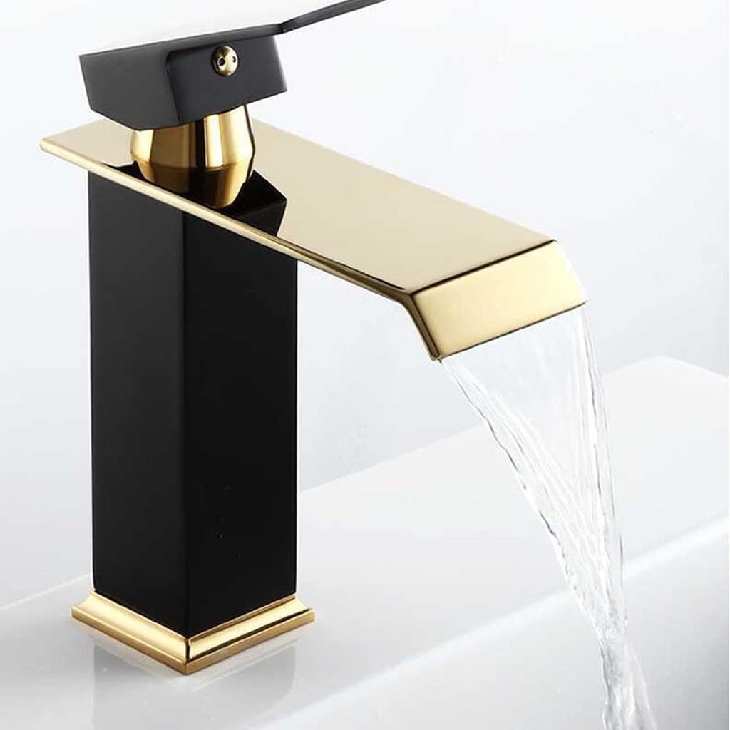 Robinet de lavabo en laiton design cascade élégante pour salle de bain