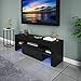 Boddenly Modern Minimalist TV Stand with High-Gloss LED Lights, Media Console Storage Cabinet in Black, Living Room TV Console Storage Cabinet, Sofa Console Table for Living Room, 51 Inch