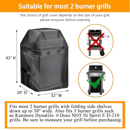 Image of Aoretic Grill Cover, 32 inch BBQ Gas Grill Cover for Outdoor Grill, Grill Cover Barbecue Waterproof, Anti-UV for Weber Char-Broil Monument Nexgrill Spun Charbroil