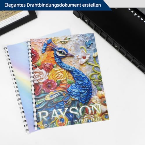 RAYSON Drahtbindegerät, 23 Löcher, Bindet 200 Blatt, 2:1 Teilung, A4, TD-1221