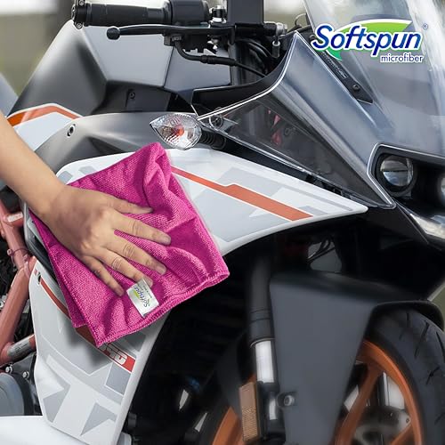 Image of SOFTSPUN Microfiber Cloth (5pcs - 40x60cms -340GSM) Pink, Super Soft Absorbent Cleaning Towels Cleans & Polishes Everything in Your Home.