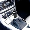 X AUTOHAUX Car Gear Shift Knob Panel Cover Carbon Fiber Pattern Sticker for Mercedes-Benz A/C-Class 2004-2011