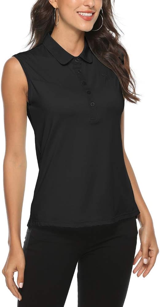 AIRIKE Golf Polo Shirts for Women Sleeveless Summer Sports Athletic Fashionable Workwear-Quick Dry Womens Tank Tops : Sports & Outdoors