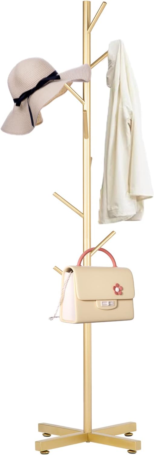 Snaikor Metal Coat Rack, Modern Coat Rack Freestanding, Sturdy Coat Tree Stand with