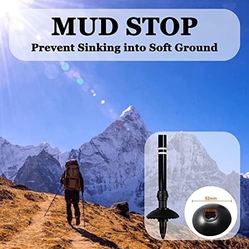 VENGABY Walking Poles Accessories 10 Pack, Snow Baskets, Mud Baskets, Clips, Walking Stick Caps and Rubber Alpenstock Head Cover Replacement Rubber Tips End Fit for Most Hiking Poles, Hiking Stick