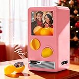 VEELU Máquina Gachapon Personalizada con Música y Fotos, Máquina Expendedora Navideña, Caja Retro Mini Vinilo con 7 Canciones, Regalos Personalizados para Navidad Pareja Familia