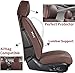 Coverado Front Seat Covers, Waterproof Nappa Leather Seat Covers for Cars, Car Seat Covers Front Seats, Driver Seat Cover, Car Seat Protector Cushions Universal Fit for Most Sedans SUV Truck, Brown