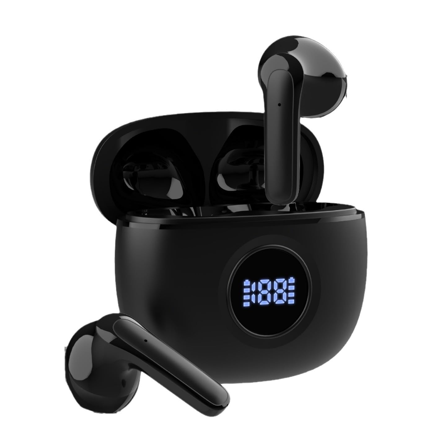 Wireless in-Ear Headphones Bluetooth Earbuds Wireless Stereo Noise Cancelling Headphones with LED Charging Case 70H Playtime Stereo Bass