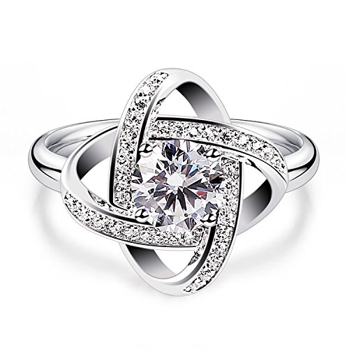 B.Catcher Women’s Ring Adjustable 925 Sterling Silver Cubic Zirconia Valentine's Gift for Her