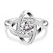 B.Catcher Women’s Ring Adjustable 925 Sterling Silver Cubic Zirconia Valentine's Gift for Her