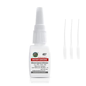 Super Glue for Silicone, Instantly Strong Adhesive for Silicone Rubber, TPU, TPR, TPE, Liquid Silicone, Doll - Clear, Waterproof, Heat-Resistant
