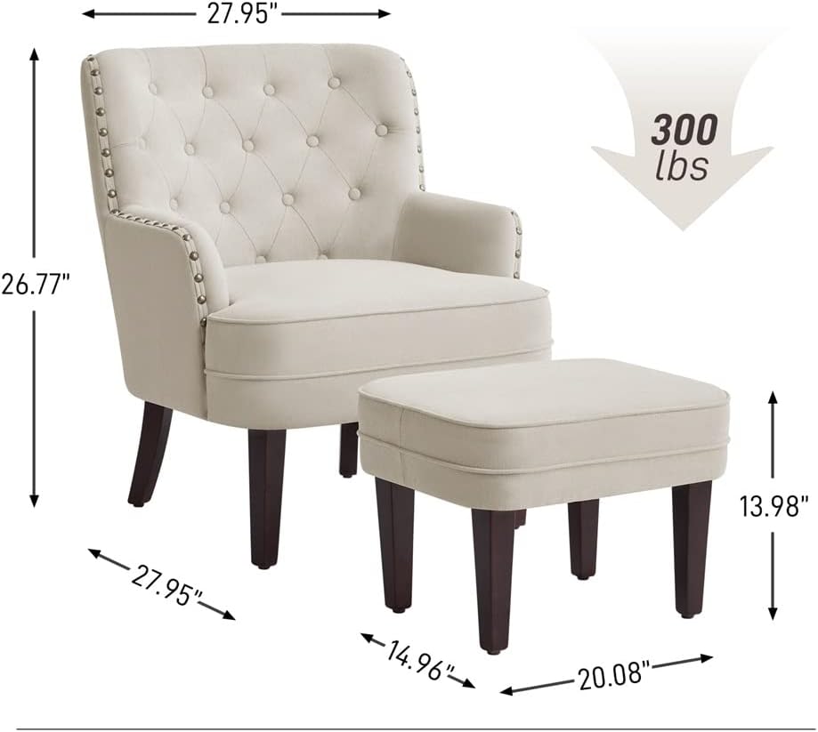 Sofa Chair with Button Tufted Rivet Lazy Lounge Armchair Living Room Upholstered Couches